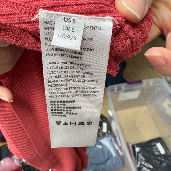 Free People Pink Waffle Knit Sleeveless Top Womens S Cropped Boxy Fit Boho Shirt - Picture 7 of 8